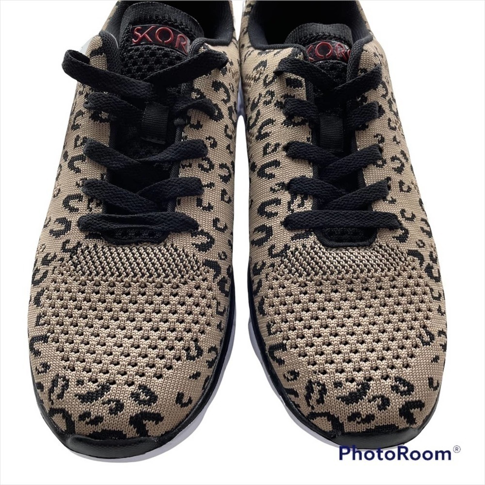 Skora Sneakers Comfort Running Shoes Natural Leopard Brown Size 9.5M athleisure - Picture 6 of 12